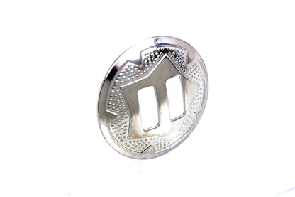 V-Twin 1-1/2 Inch Chrome Concho with Natural Leather Rosette Compatibility