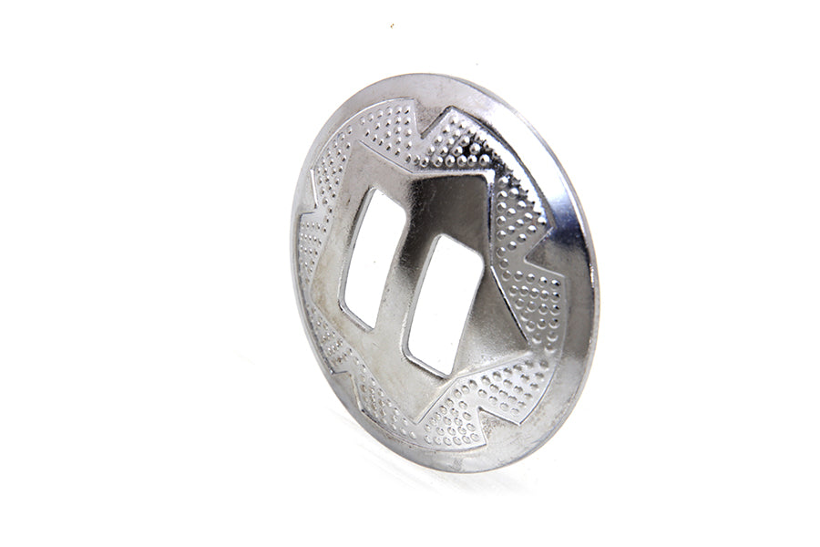 V-Twin 1-1/2 Inch Chrome Concho with Natural Leather Rosette Compatibility