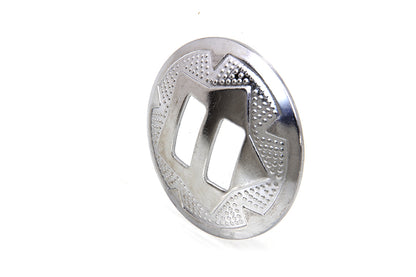 V-Twin 1-1/2 Inch Chrome Concho with Natural Leather Rosette Compatibility