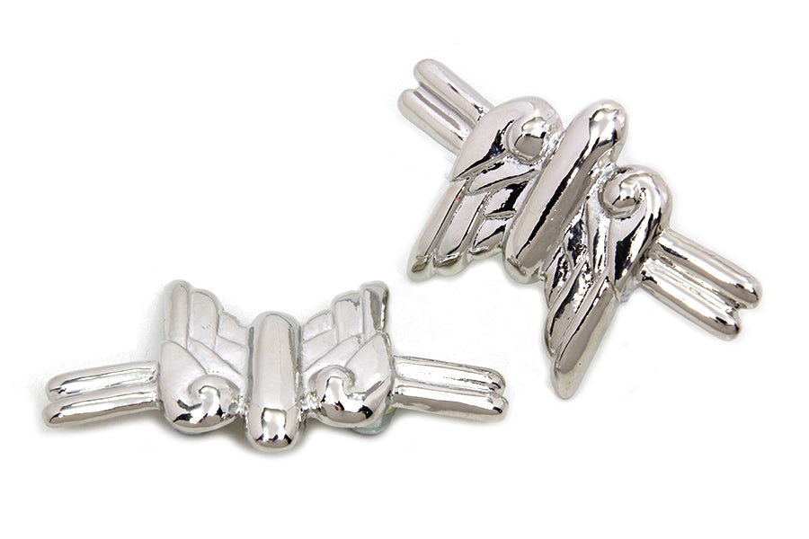 V-Twin Flying Fender Medallion Set with Mounting Studs