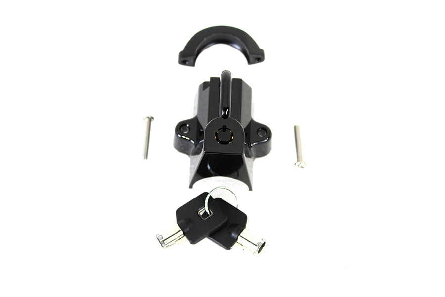 V-Twin Black Helmet Lock with Pipe Key - Secure Your Helmet with Confidence
