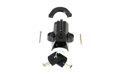 V-Twin Black Helmet Lock with Pipe Key - Secure Your Helmet with Confidence