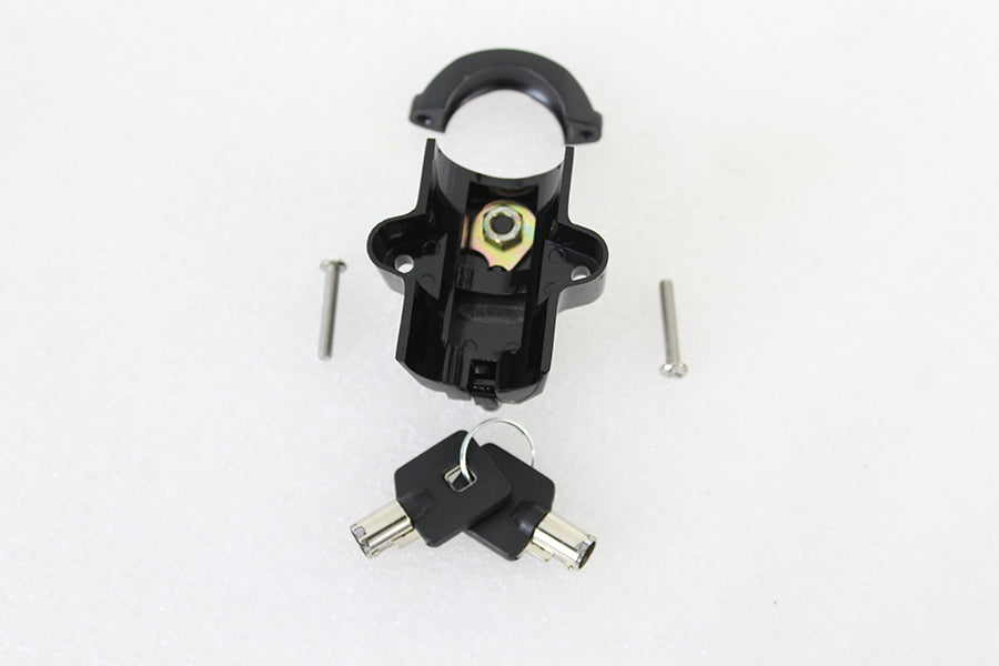 V-Twin Black Helmet Lock with Pipe Key - Secure Your Helmet with Confidence