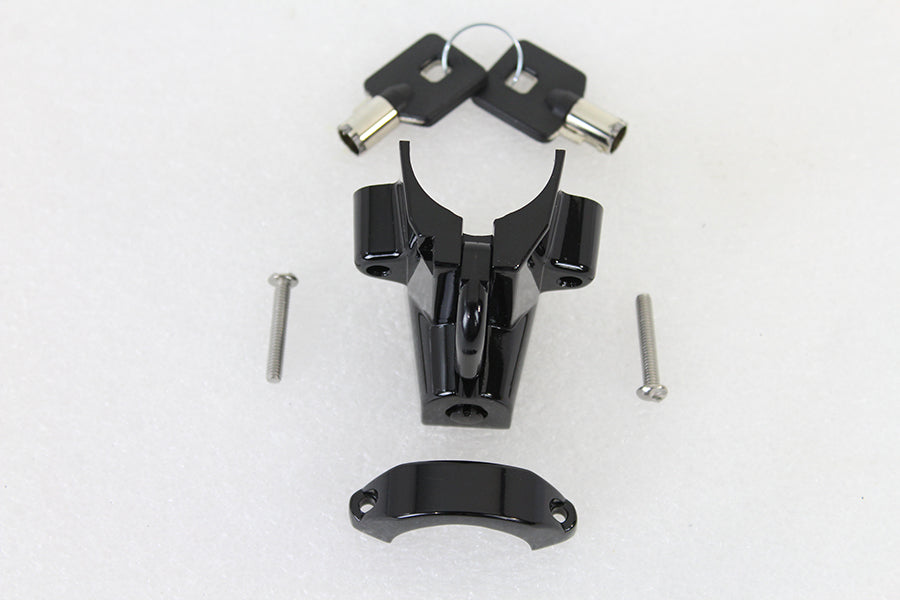 V-Twin Black Helmet Lock with Pipe Key - Secure Your Helmet with Confidence
