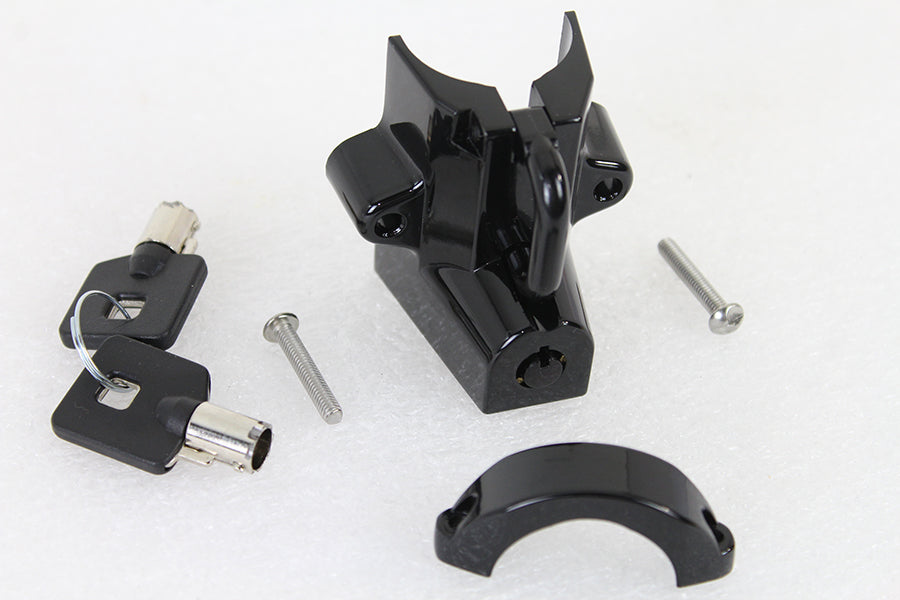 V-Twin Black Helmet Lock with Pipe Key - Secure Your Helmet with Confidence
