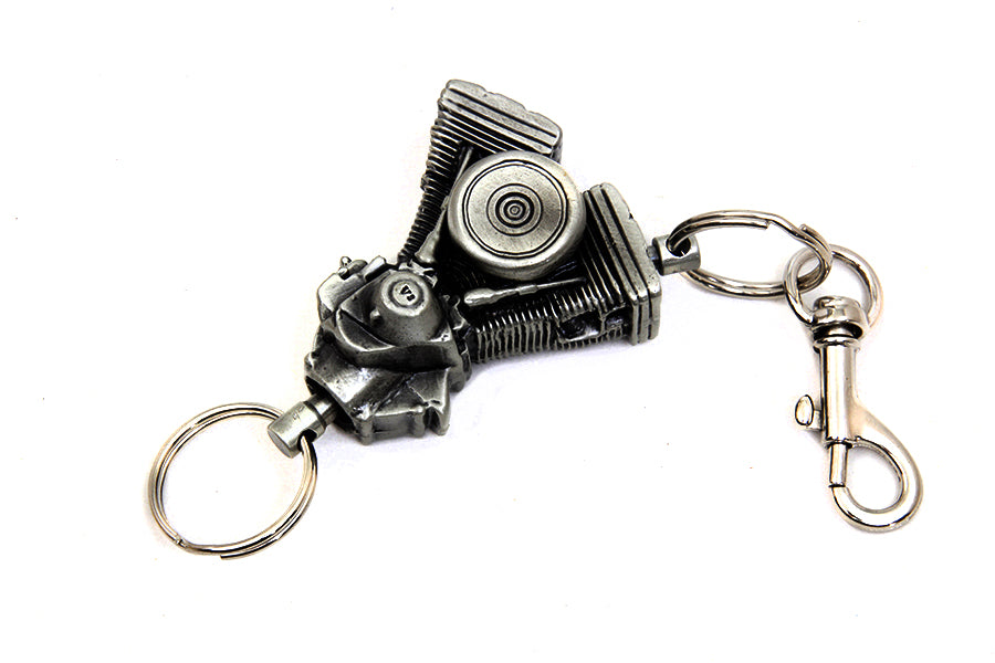 V-Twin Evolution Engine Keychain - Classic Motorcycle Accessory