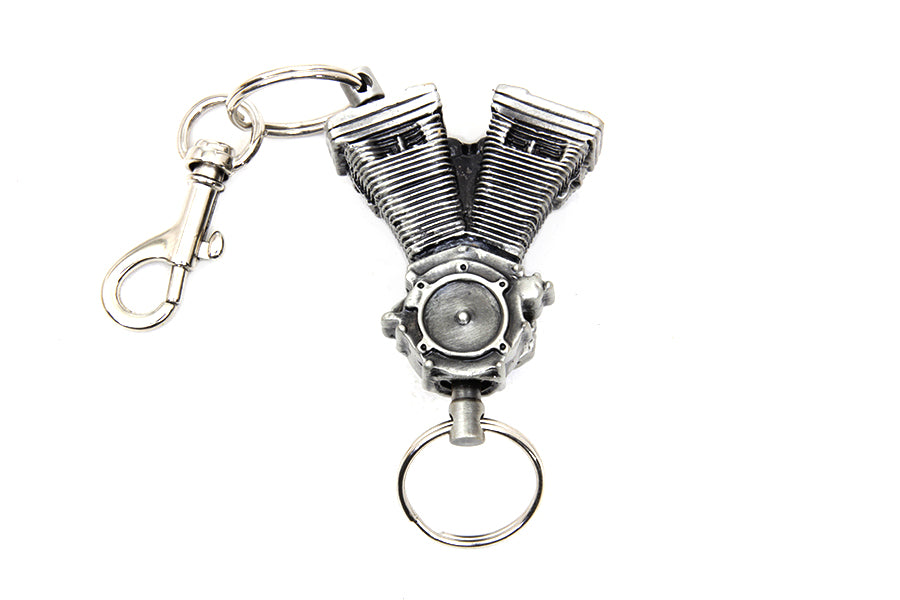 V-Twin Evolution Engine Keychain - Classic Motorcycle Accessory
