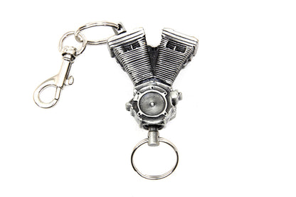 V-Twin Evolution Engine Keychain - Classic Motorcycle Accessory