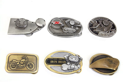 V-Twin XL Belt Buckle Gift Set – 8 Piece Motorcycle Patch Kit