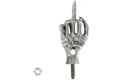 V-Twin Middle Finger License Plate Topper with Stud Mount - Chrome Finish by V-Twin