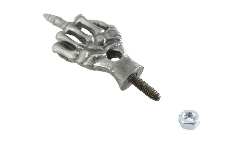 V-Twin Middle Finger License Plate Topper with Stud Mount - Chrome Finish by V-Twin