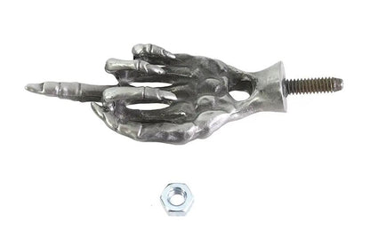V-Twin Middle Finger License Plate Topper with Stud Mount - Chrome Finish by V-Twin