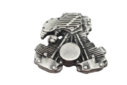 V-Twin Knucklehead Lapel Pin with Silver Patina - Motorcycle Accessory