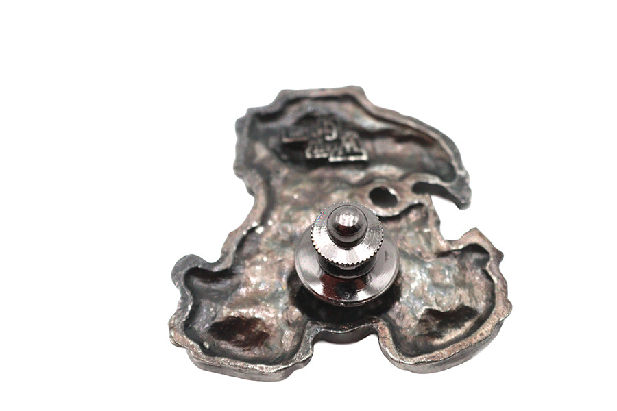 V-Twin Knucklehead Lapel Pin with Silver Patina - Motorcycle Accessory