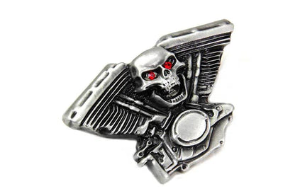 V-Twin Skull Lapel Pin Set with Pewter Finish – Stylish Motorcycle Accessory by V-Twin