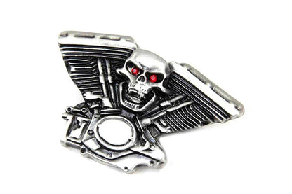 V-Twin Skull Lapel Pin Set with Pewter Finish – Stylish Motorcycle Accessory by V-Twin