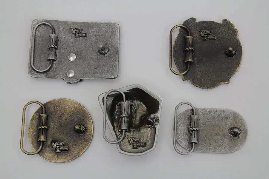 V-Twin Shovelhead Belt Buckle Set - Pewter Finish Motorcycle Accessories Kit by V-Twin