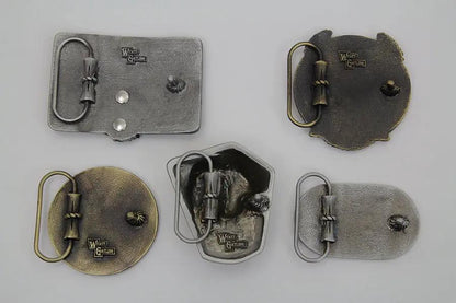 V-Twin Shovelhead Belt Buckle Set - Pewter Finish Motorcycle Accessories Kit by V-Twin