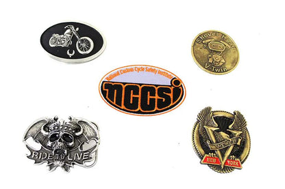 V-Twin Chopper Series Belt Buckle Set - Pewter Metal Motorcycle Accessories by V-Twin