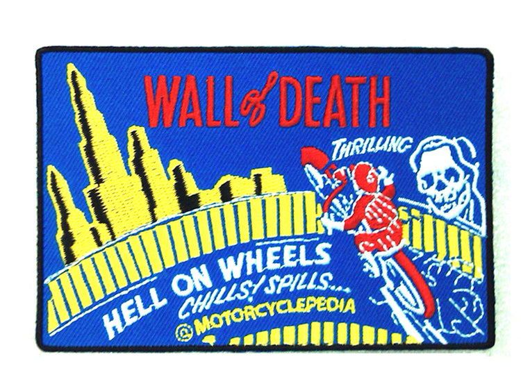 V-Twin Wall Of Death Patch - 2.8 Inch Decorative Emblem for Motorcycle Enthusiasts