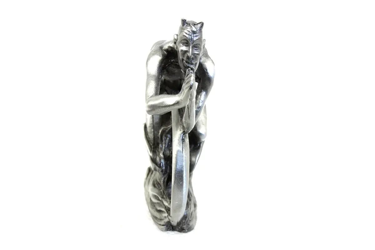 V-Twin Devil and Wheel Fender Ornament - Pewter Finish, 3/4 Inch Width by V-Twin