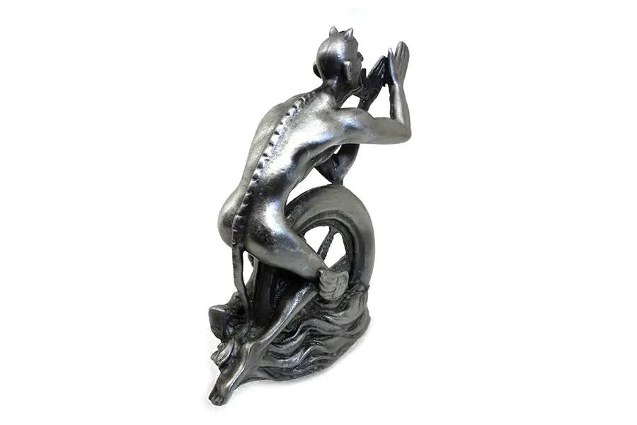 V-Twin Devil and Wheel Fender Ornament - Pewter Finish, 3/4 Inch Width by V-Twin