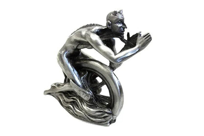 V-Twin Devil and Wheel Fender Ornament - Pewter Finish, 3/4 Inch Width by V-Twin