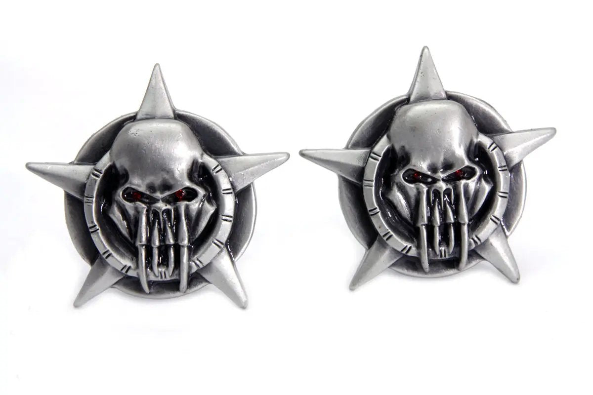 V-Twin Skull on Star License Plate Topper Set - Part Number 13-1226 by V-Twin