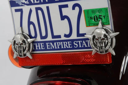 V-Twin Skull on Star License Plate Topper Set - Part Number 13-1226 by V-Twin