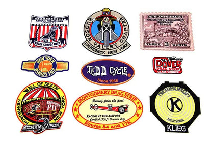 V-Twin Tedd Cycle Local Patch Series - 7 Piece Iron-On and Sew-On Patch Set by V-Twin