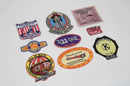 V-Twin Tedd Cycle Local Patch Series - 7 Piece Iron-On and Sew-On Patch Set by V-Twin