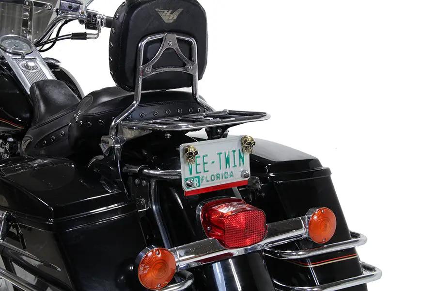 V-Twin Gold Skull License Plate Bolt Set - Durable Flat Surface Mounting Hardware by V-Twin
