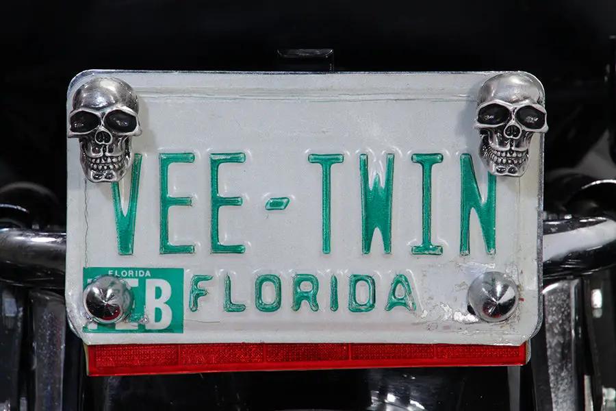 V-Twin Silver Skull License Plate Bolt Set - Durable Mounting Hardware with Stylish Design by V-Twin
