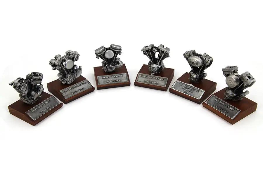 V-Twin Pewter Motor Model Set - Classic Motorcycle Replica Accessories by V-Twin