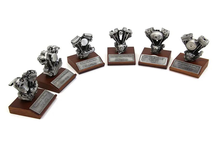 V-Twin Pewter Motor Model Set - Classic Motorcycle Replica Accessories by V-Twin