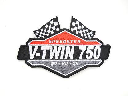 V-Twin V-Race Patch Set - 3 Inch Wide Motorcycle Iron-On Patches