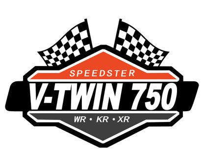 V-Twin V-Race Patch Set - 3 Inch Wide Motorcycle Iron-On Patches
