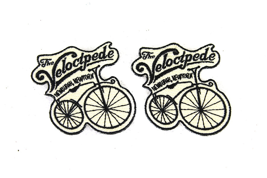 V-Twin Velocipede Patch Set - 2.5 Inch Wide Motorcycle Patches for Clothing and Accessories