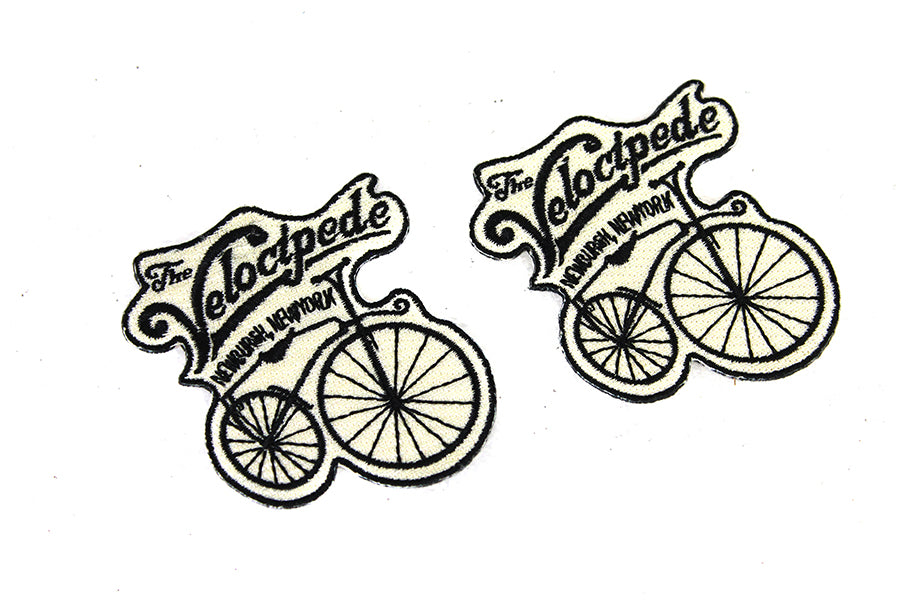 V-Twin Velocipede Patch Set - 2.5 Inch Wide Motorcycle Patches for Clothing and Accessories