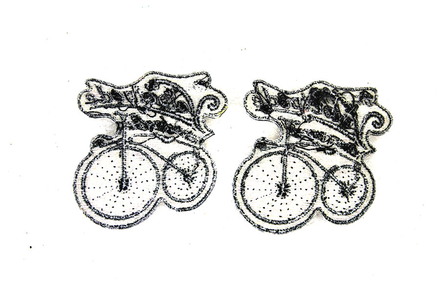 V-Twin Velocipede Patch Set - 2.5 Inch Wide Motorcycle Patches for Clothing and Accessories
