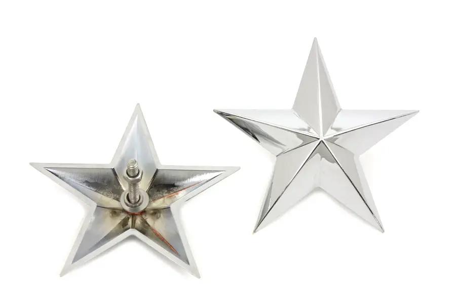 V-Twin Chrome Decorative Star Stud Set with Pewter Construction - Set of 2 by V-Twin