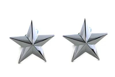 V-Twin Chrome Decorative Star Stud Set – Pewter Construction, Sold as a Pair by V-Twin