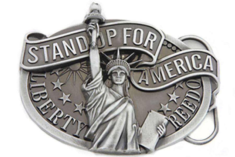 V-Twin Liberty Belt Buckle - Retro 1980s & 1990s Motorcycle Style