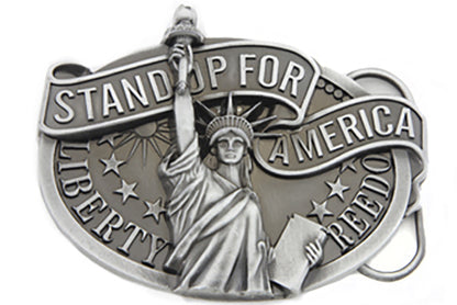 V-Twin Liberty Belt Buckle - Retro 1980s & 1990s Motorcycle Style