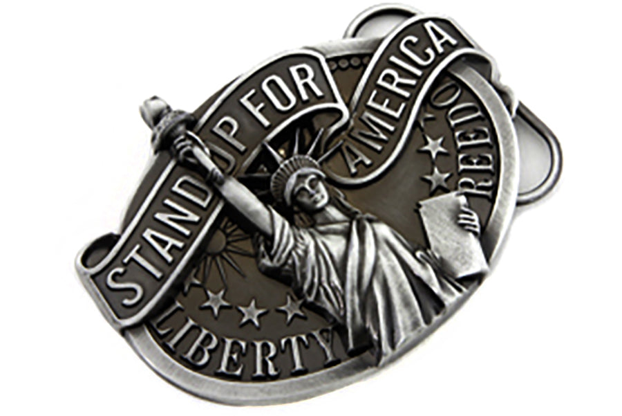 V-Twin Liberty Belt Buckle - Retro 1980s & 1990s Motorcycle Style