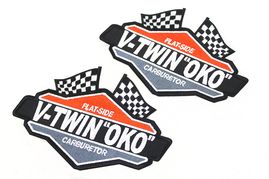 V-Twin Carburetor Patches - Set of Two for Motorcycle Maintenance and Customization