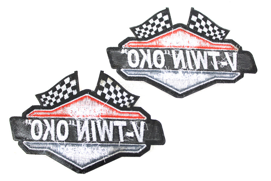 V-Twin Carburetor Patches - Set of Two for Motorcycle Maintenance and Customization
