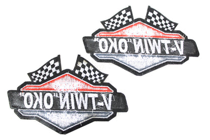 V-Twin Carburetor Patches - Set of Two for Motorcycle Maintenance and Customization