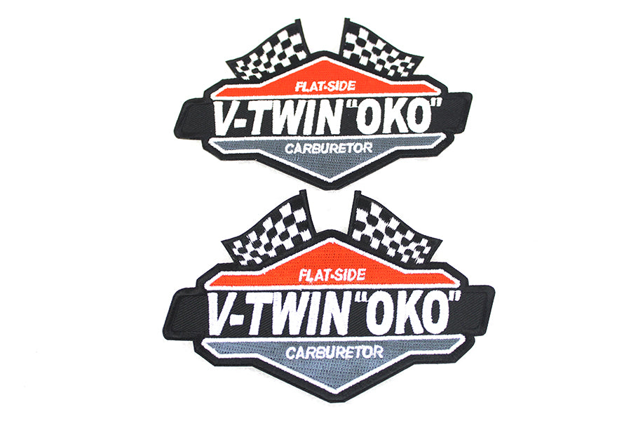 V-Twin Carburetor Patches - Set of Two for Motorcycle Maintenance and Customization
