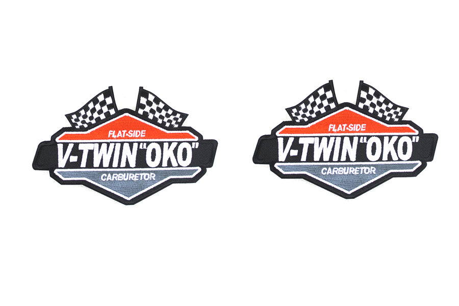 V-Twin Carburetor Patches - Set of Two for Motorcycle Maintenance and Customization